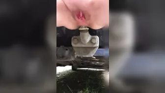 Slut wife in outdoor fuck hard ass hitch ball of a car