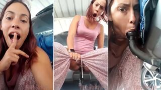 Dimwitted hoe, Public Piss, Suck & Fuck of the Trailer Hitch