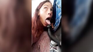 Dimwitted hoe, Public Piss, Suck & Fuck of the Trailer Hitch