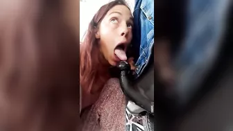 Dimwitted hoe, Public Piss, Suck & Fuck of the Trailer Hitch