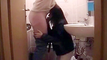 Oral pleasure with daughter in the bathroom - Spy Cam Exposes Incest at Home