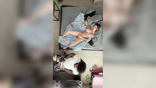 While husband plays computer in Dota 2, wife masturbates on cam