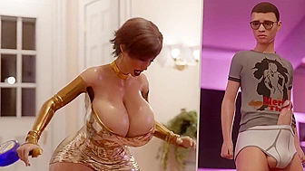 Hentai Incest ~ After Party ~ Son pounds his huge titty mom's MILF cunt