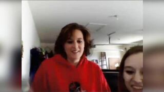 Redhead mom flashes big firm tits on cam her daughter's boyfriend ~ Incest