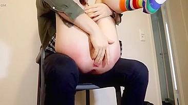First Thing I Do After School Is Go And Sit On Dad’s Lap He Fingers My Pussy Until I Climax