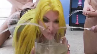 Pervrt 50 years old mom in the first piss and bukkake orgy