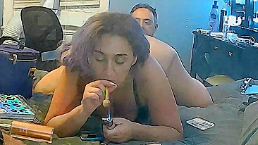 Mom on drugs enjoys having her ass licked and her son films it on camera