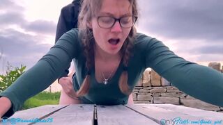 Cute Teen Sister Gets Fucked in Public Park Amidst Golden Hour Lighting