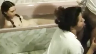 First lesson in incest ~ Perv mother sucking sons dick in front of daughter