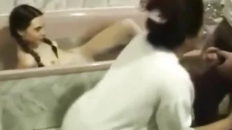 First lesson in incest ~ Perv mother sucking sons dick in front of daughter