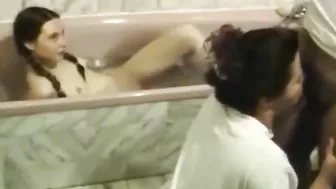 First lesson in incest ~ Perv mother sucking sons dick in front of daughter