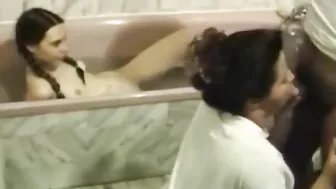 First lesson in incest ~ Perv mother sucking sons dick in front of daughter