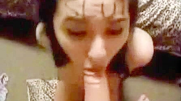 Submissive daughter proudly deep throats daddy cock with slut written across her forehead