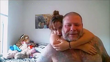 Lewd daughter helps widower father relieve sexual tension by sucking his sperm