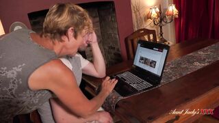 60-Year-Old Big Tit Mature Mom Caught Her Son Watching Hot and Spicy Mature Porn