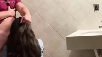 Brother and sister sneak into the bathroom for sex while parents are asleep