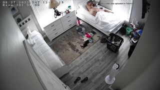 Son sets up a hidden camera to record as his mom masturbate