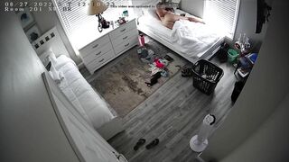 Son sets up a hidden camera to record as his mom masturbate