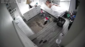 Son sets up a hidden camera to record as his mom masturbate