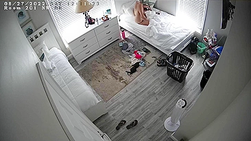 Son sets up a hidden camera to record as his mom masturbate
