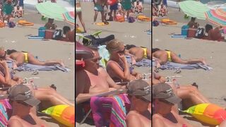 Caught on Spy Cam! Naked MILF Masturbates On A Public Beach