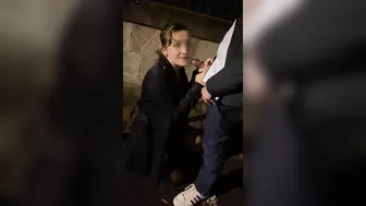 Sexy, Slut Girlfriend Blows A Stranger In The Street
