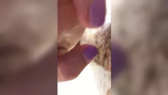 Absolutely super brunette with tanned nude body teasing on camera