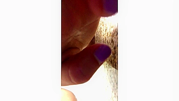 Absolutely super brunette with tanned nude body teasing on camera