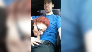 Sexy Wife Performs A Steamy, Kinky Fellatio In The Car While Her Man Drives