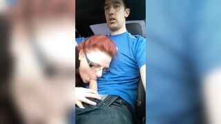 Sexy Wife Performs A Steamy, Kinky Fellatio In The Car While Her Man Drives