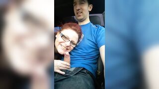 Sexy Wife Performs A Steamy, Kinky Fellatio In The Car While Her Man Drives