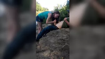 She is sucking dick by the lake