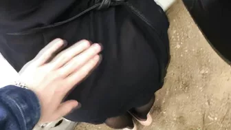 Man Lustfully Caresses Her Incredibly Sexy Legs In The Car, Craving Hot Sex