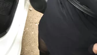 Man Lustfully Caresses Her Incredibly Sexy Legs In The Car, Craving Hot Sex