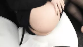 Man Lustfully Caresses Her Incredibly Sexy Legs In The Car, Craving Hot Sex