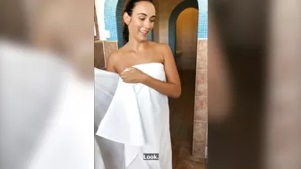 She Seduces Sensational Older Brunette For Public Spa Intercourse