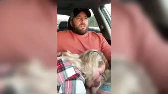Husband receives a blowjob in car from wife while driving