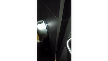 Couple exposing in public restroom having sex so risky to get caught