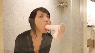 Gorgeous Asian woman having deep penetration with her dildo toy