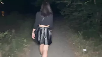 Voyeuristic Duo Engage In Amorous Activities In A Public Nocturnal Location