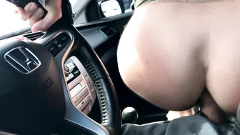 Anal sex with woman in the car in public place