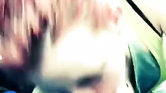 Girlfriend does quick oral sex and cum swallow in the car