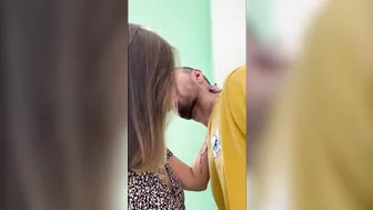 Sex with girlfriend on public hallway Sex with girlfriend on public hallway