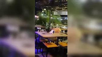 Thailand woman performer flashing pussy and ass in public bar