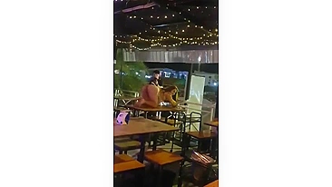 Thailand woman performer flashing pussy and ass in public bar