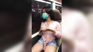 Seductive Woman Flashes Her Ravishing Breasts In Public Tram