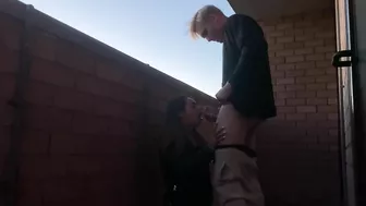 Hot Amateur Couple: Blowjob And Sex On The Balcony!