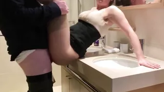 Sneaky And Steamy Bathroom Sex At Work