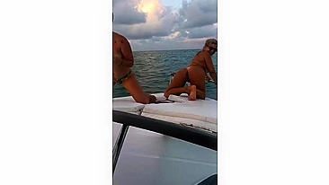 Sexy Naked Woman Shows Off Her Curves And Teases On A Private Yacht