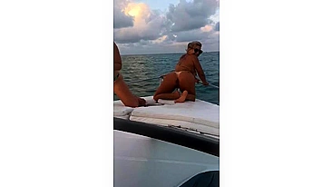 Sexy Naked Woman Shows Off Her Curves And Teases On A Private Yacht